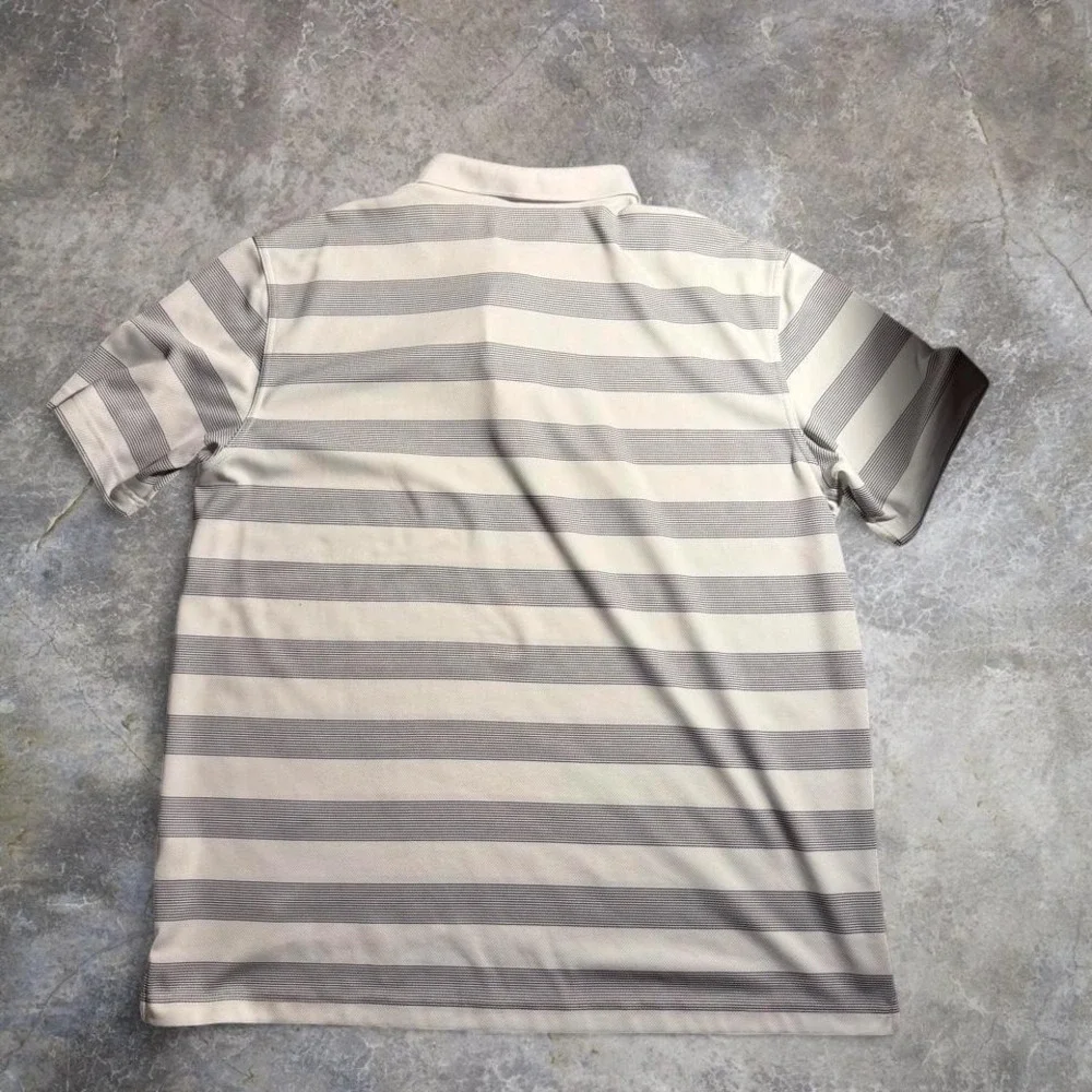 Callaway Opti-Dri white and‎ grey summer striped polo shirt Size XL